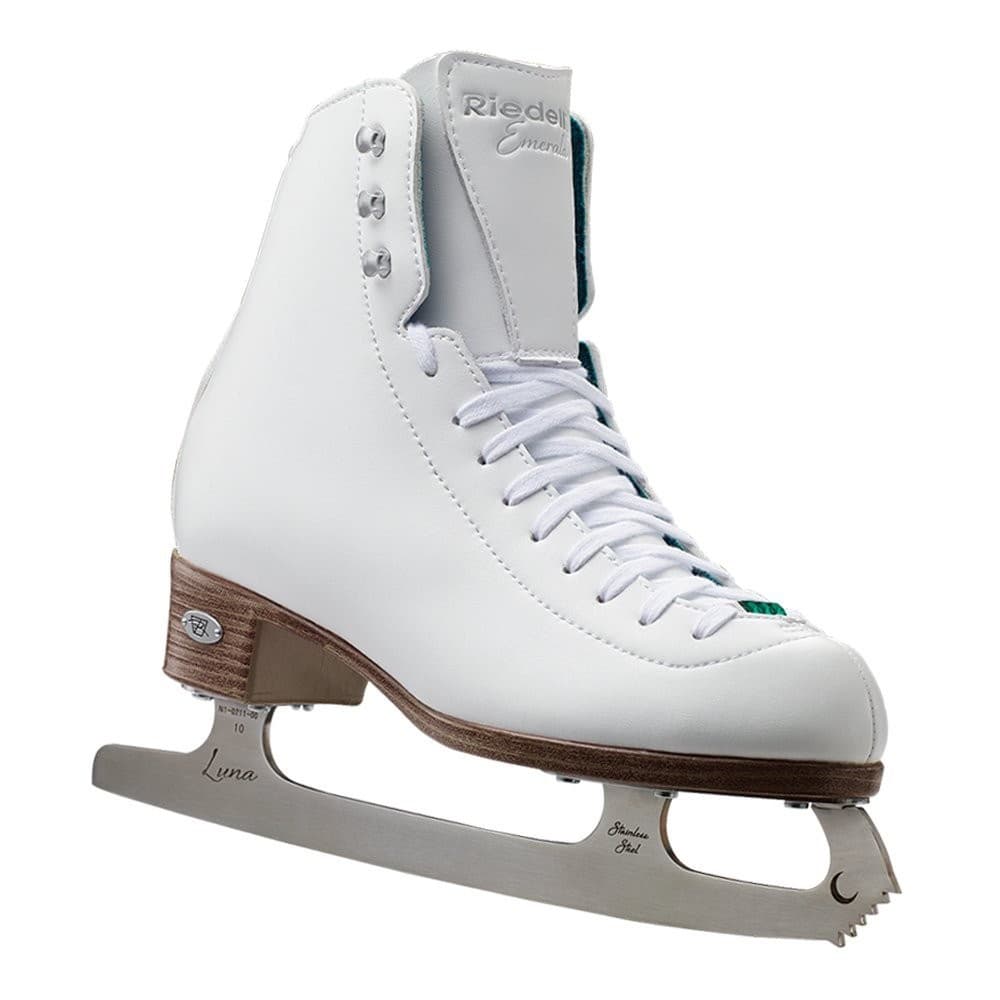 Riedell 119 Emerald Womens Luna Recreational Figure Ice Skates White Size 5 Wide - Image 1