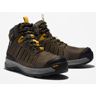 Men's Timberland PRO Trailwind Waterproof Composite Toe Boot Brown/Yellow SZ 9 M - Image 1
