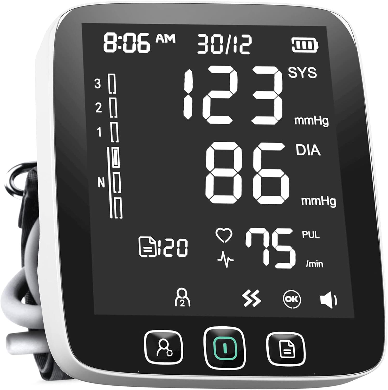 Digital Arm Blood Pressure Monitor Heart Rate Machine Meter BP Cuff 5.5in screen - Image 1