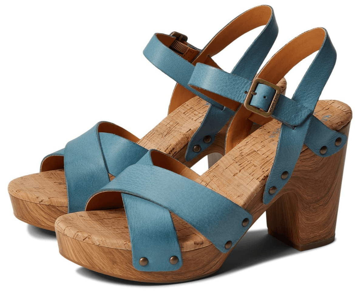 Kork Ease Drew Platform Turquoise Leather Sandal-Size 11 M US - Image 1