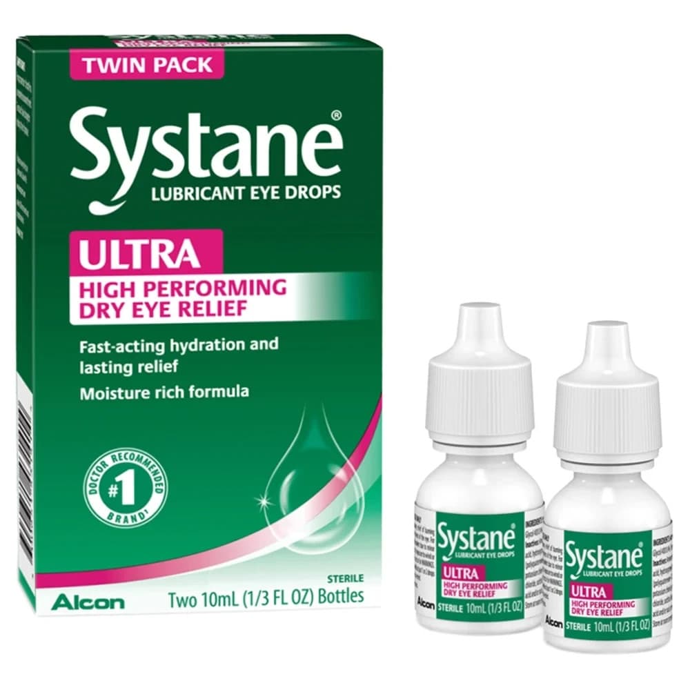 Systane ULTRA Lubricant Eye Drops 2-10mL Bottles EXP 2027 + - Image 1