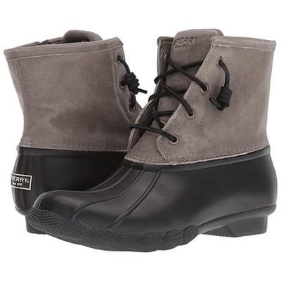 Sperry Womens Saltwater Sts81732 Gray & Black Waterproof Duck Boots Size 9.5 - Image 1