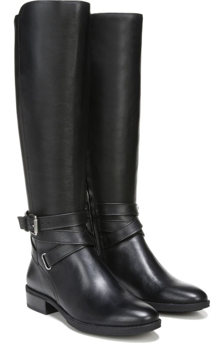 Sam Edelman Womens Pansy Leather Knee-High Boots Black 9.5 Medium - Image 1