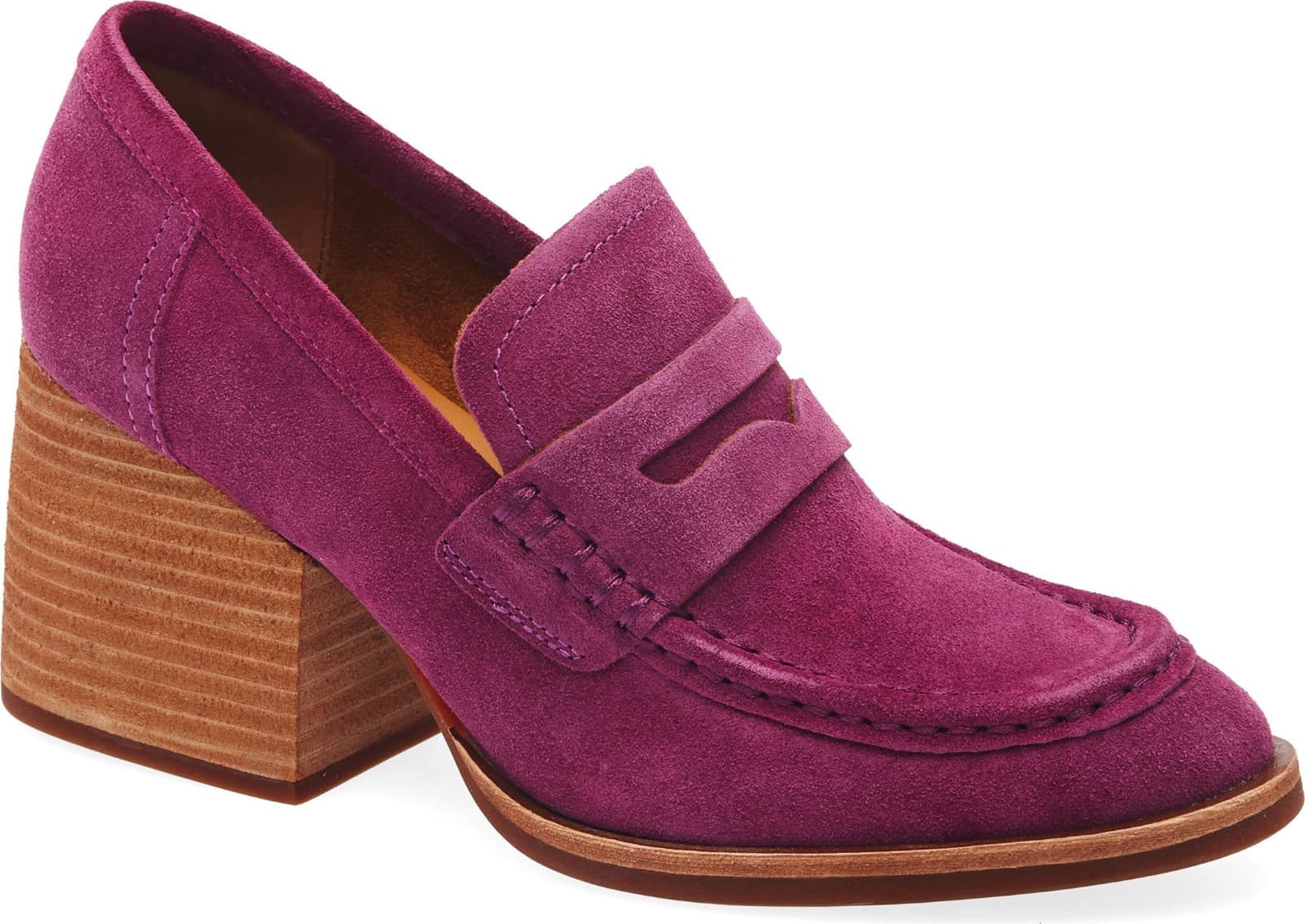 Kork-Ease Women's Modeste Suede Leather Heeled Penny Loafer Purple 9.5M US - Image 1