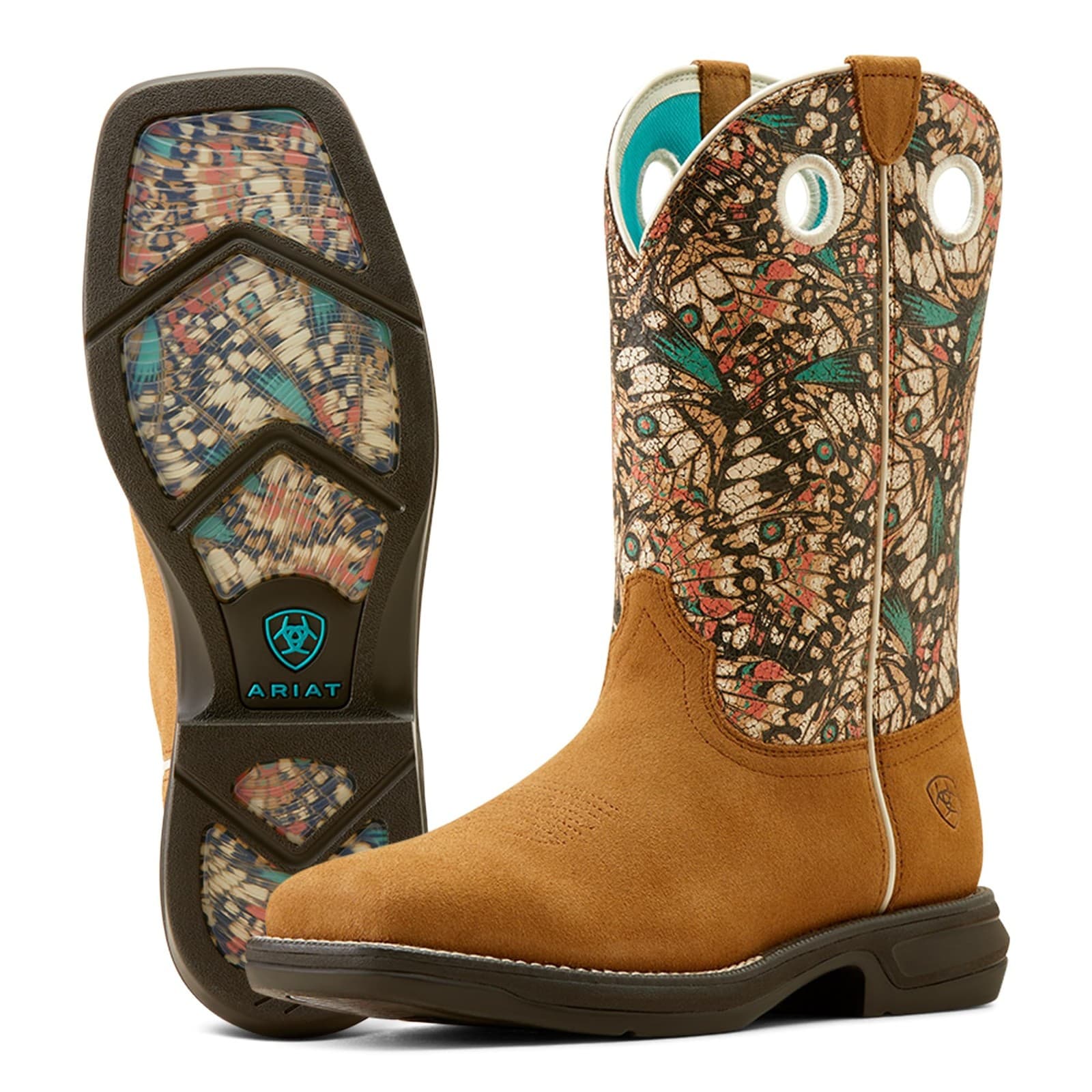 ARIAT Women's Anthem Myra Western Boot, Mariposa/Dark Tan Suede, 9 C Wide - Image 1