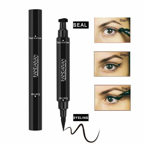 Winged Stamp Pen Long Lasting Waterproof Makeup Cosmetic Liquid Black Eyeliner - Image 1