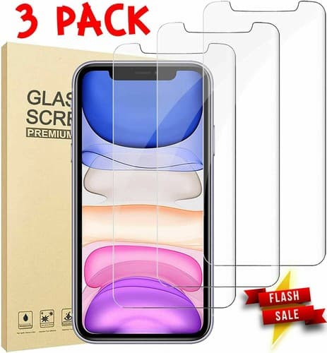3 Pack Tempered Glass Screen Protector FULL COVERAGE CASE FRIENDLY for iPhone 11 - Image 1