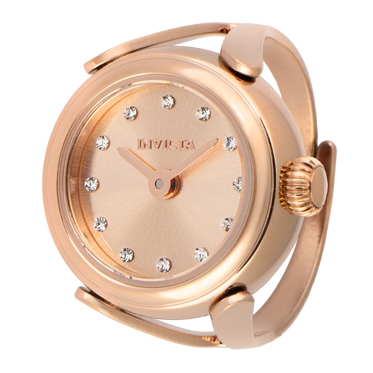 NEW Invicta Women's 17.5mm Angel Ring Quartz Gold Tone 30m Stainless Steel Watch - Image 1