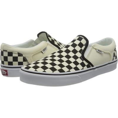 VANS CLASSIC SLIP ON CHECKERBOARD VN000VOSAPK BLACK/ WHITE Men 5.5 Women 7 - Image 1