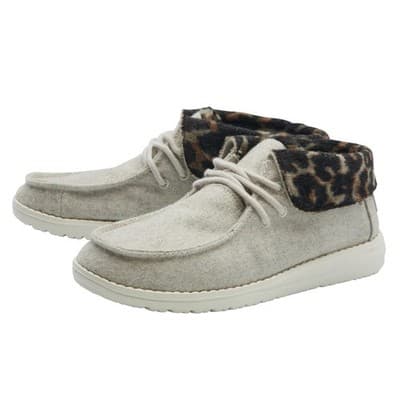 Hey Dude Women's Britt Ankle Booties Boots Grey Cheetah Size 9 M - Image 1