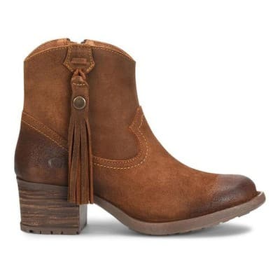Born Alondra Brown Suede Women's Western Tassle Booties Size 10 - Image 1