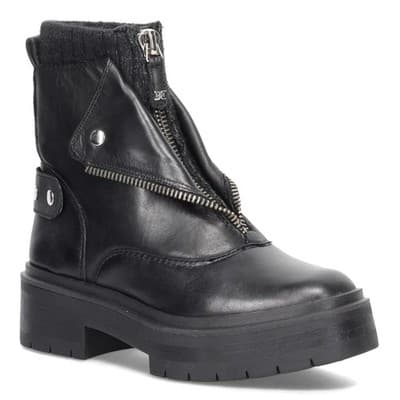 Sam Edelman Womens Linds Ankle Boots Lug Sole Center Zip Black Leather 9.5 M - Image 1