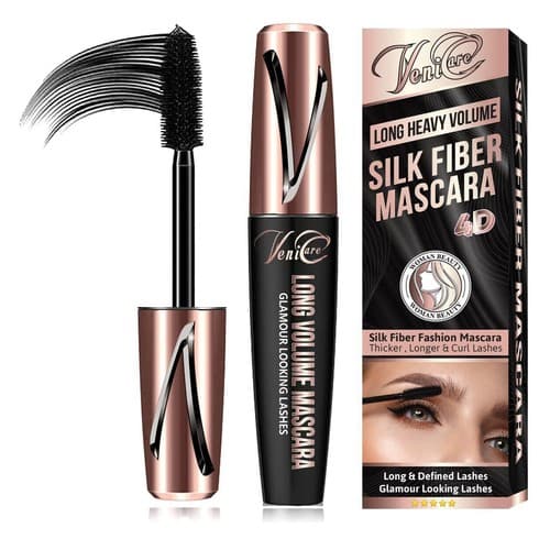 4D Pure Silk Fiber Lash Mascara – Ultra Black Volume & Length Thick Lashes - Image 1