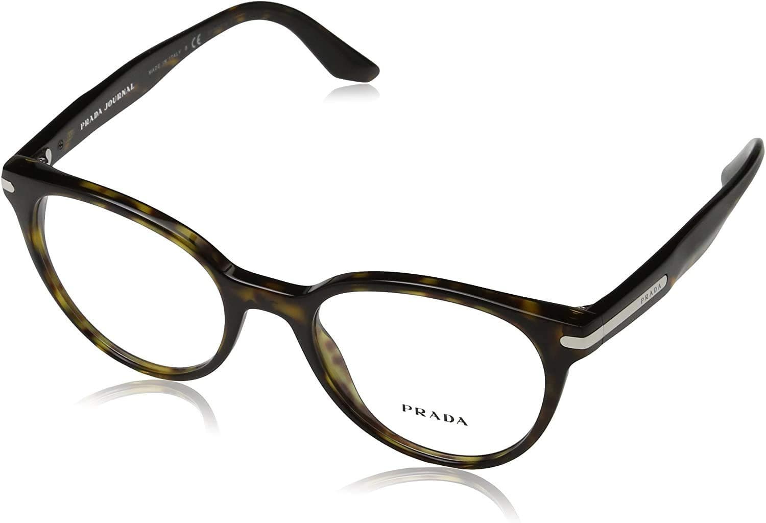 Prada Round Eyeglasses Frames Havana PR07TV 50-19-140 Unisex - Image 1