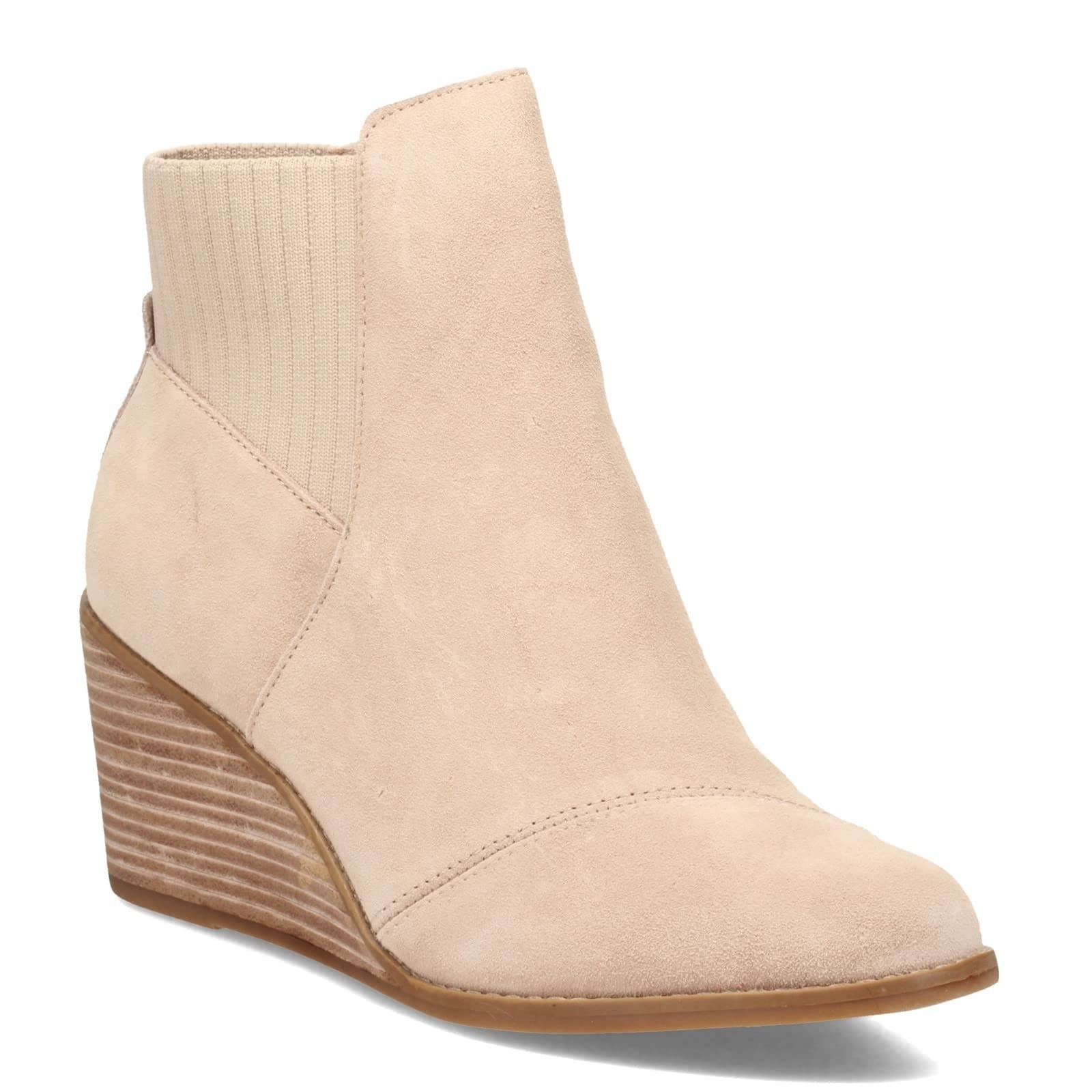 TOMS Women's Sadie Ankle Wedge Suede Booties Sand Suede Size 11 NEW - Image 1