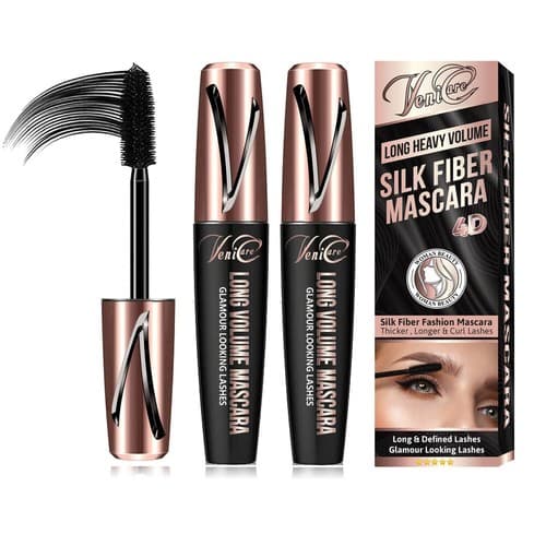 3PK 4D Pure Silk Fiber Lash Mascara – Ultra Black Volume & Length Thick Lashes - Image 1