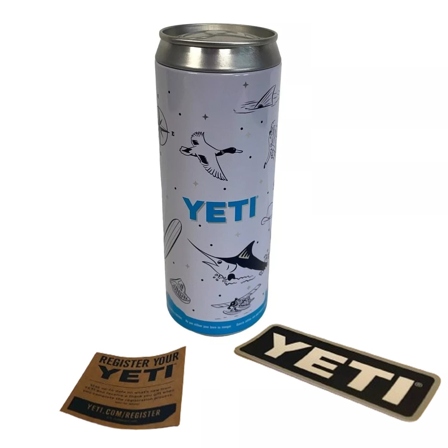 2 Yeti Slim Insert Stash Can 12oz Tall Colster Sticker Nautical Limited Edition - Image 1