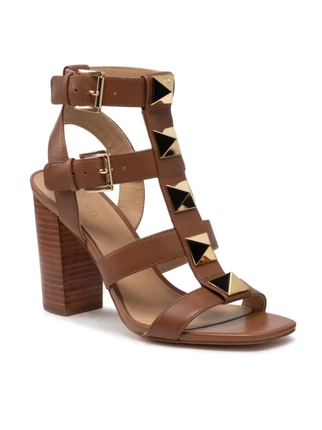 Michael Kors Wren Studded Leather Pyramid Block-heel Gladiator Sandals Sz 5.5 - Image 1