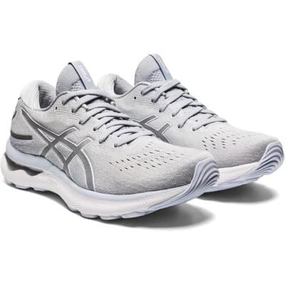 ASICS Woman Gel-Nimbus 24 Running Shoes Piedmont Grey/White size 6 Wide - Image 1