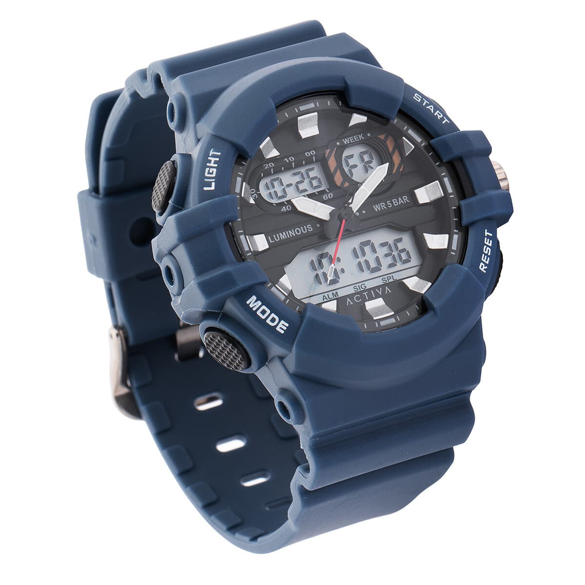 Activa Pixel X Invicta Digital Men's Watch illuminate analog - 50mm. Blue - Image 1