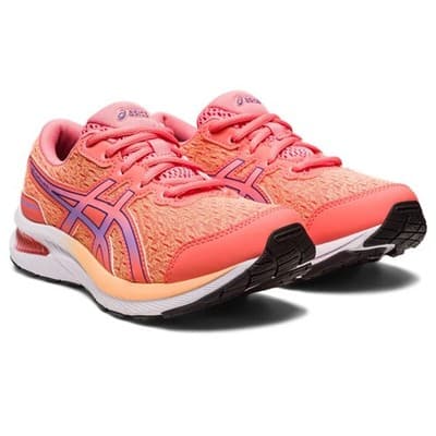 ASICS Kid's Gel-Cumulus 24 Grade School Running Shoes, Papaya/Dusty Purple 6 B - Image 1