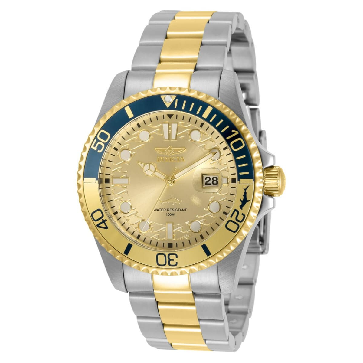 Invicta Men's Watch Pro Diver Quartz Gold Tone Dial Two Tone Bracelet - Image 1