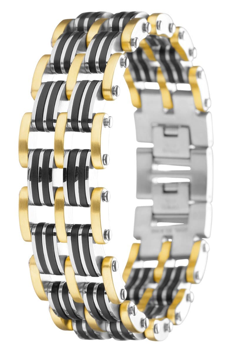 Invicta Elements Men's Bracelet, Black, Gold, Steel 30342 NEW - Image 1