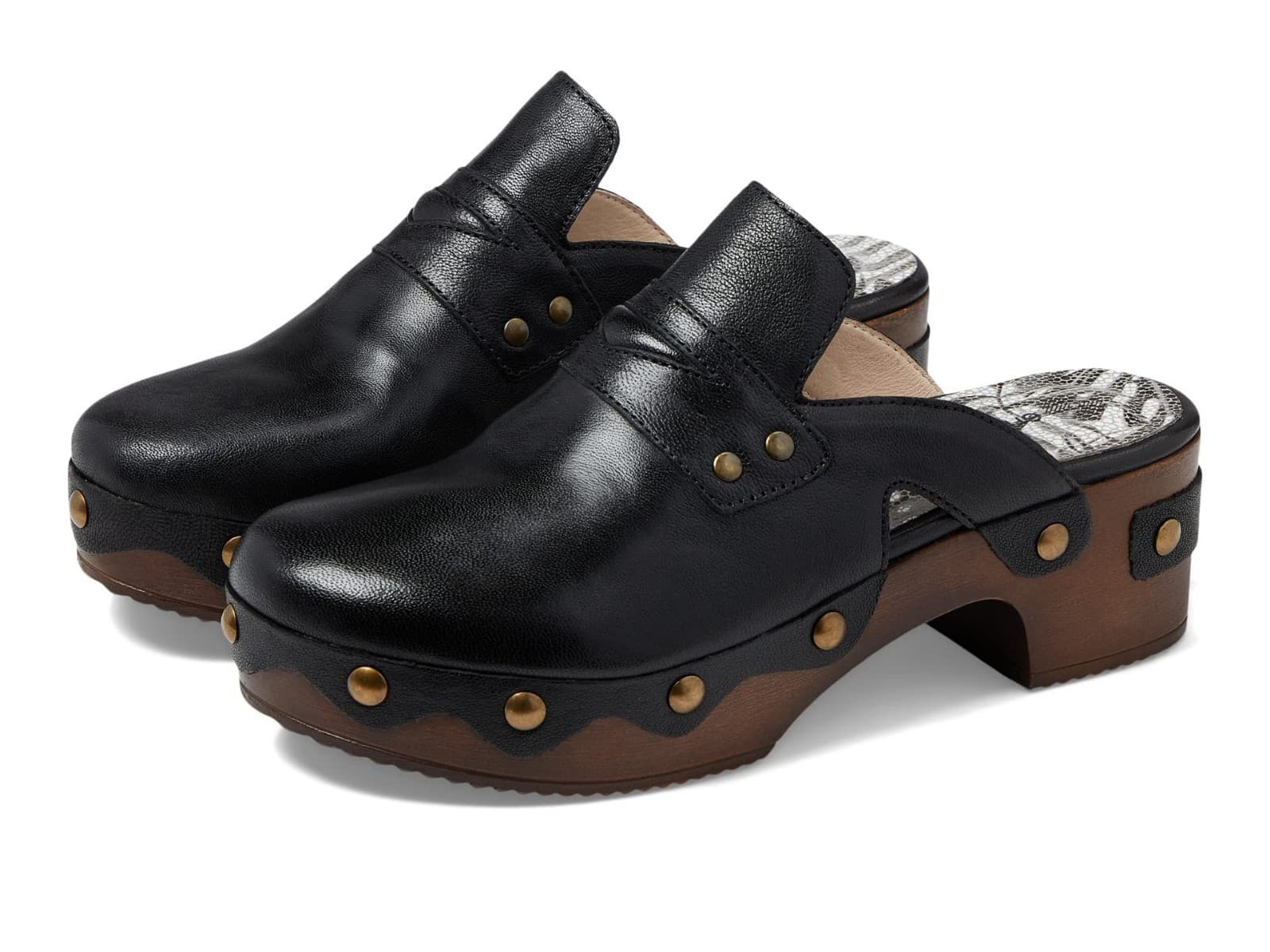 Eric Michael Women's Black Leather Clogs Delphi Size 10-11 US - 41 EU Medium - Image 1