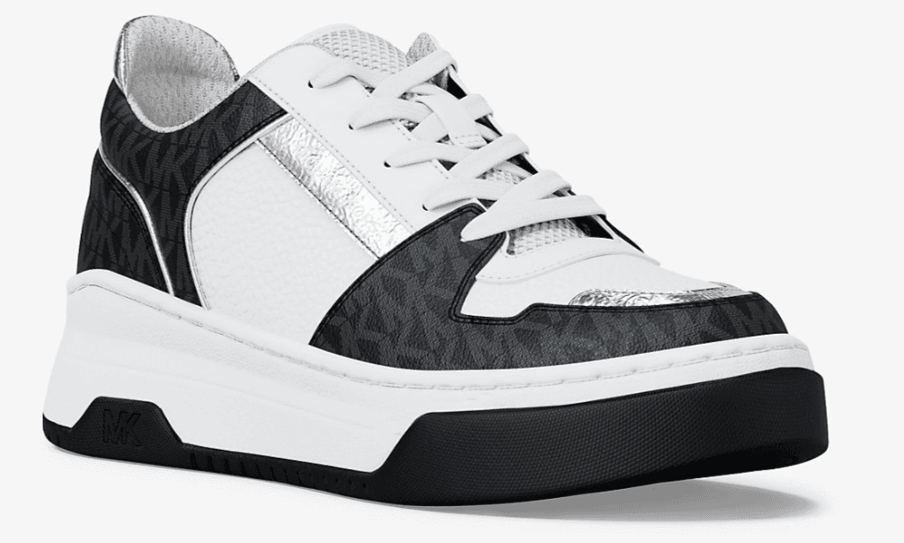 Michael Kors Lexi Women’s Sneaker White black Mixed-Media Size 8.5 New In Box - Image 1