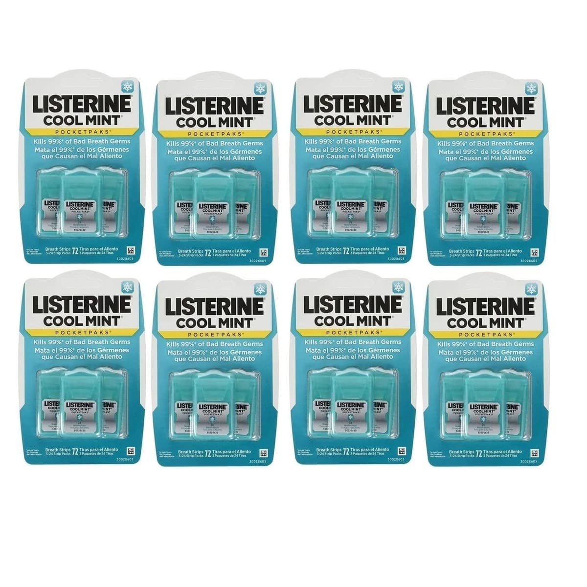 Listerine Cool Mint Pocketpaks Breath Strips 24-24-Strip Pack Total 576 Strips - Image 1