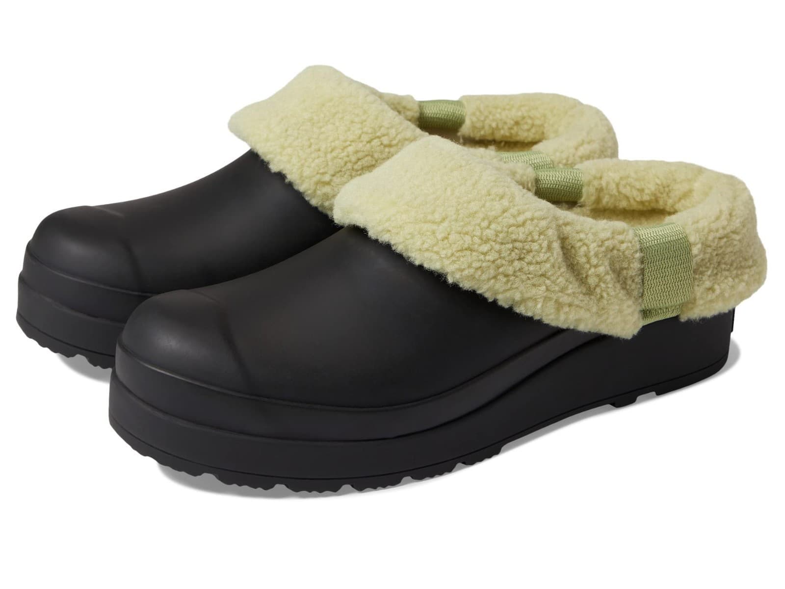 Hunter Play Sherpa Insulated Clog Women’s Black/Green Rubber Shoe NEW Size 8 M - Image 1