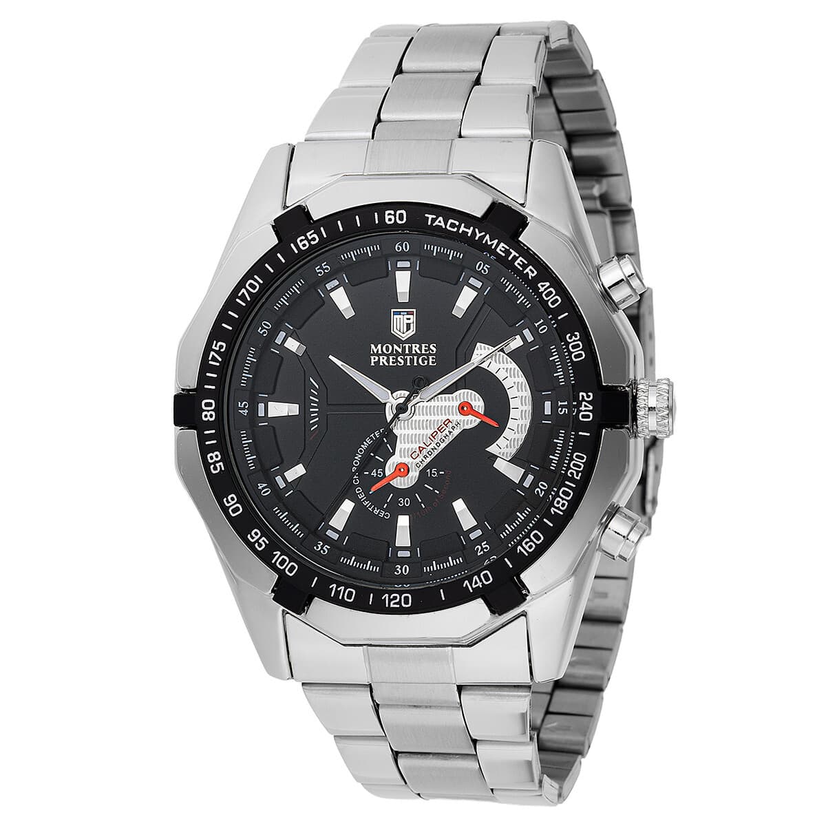 Invicta x Montres Prestige Men’s 46mm Watch Silver Black Dial Stainless Steel - Image 1