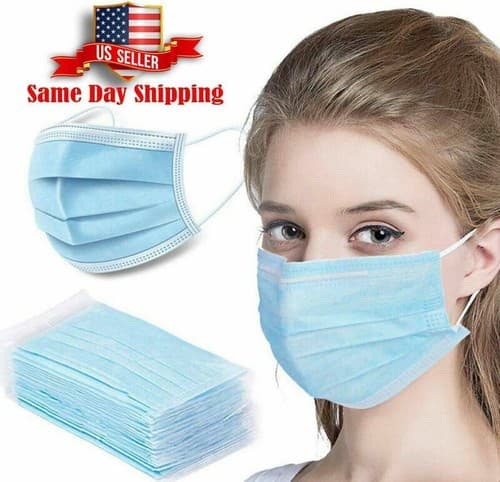 50 Pcs Disposable Medical Surgical Dental 3-Ply Earloop Mouth Cover Face Mask - Image 1