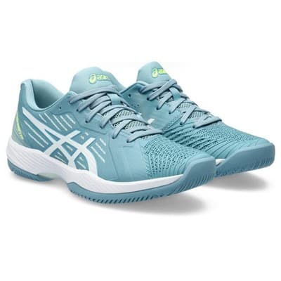 ASICS Women's Solution Swift FlyteFoam Court Tennis Shoes, 9.5, GRIS Blue/White - Image 1