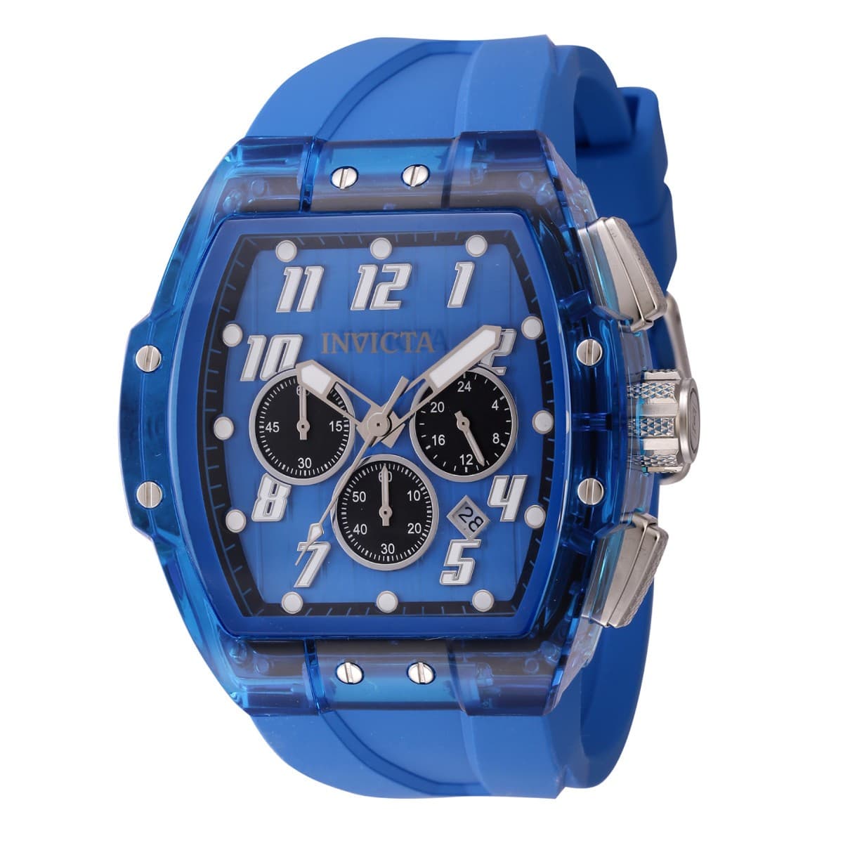 Invicta Men Watch S1 Rally Anatomic 47mm Quartz Chronograph Blue Silicone Strap - Image 1
