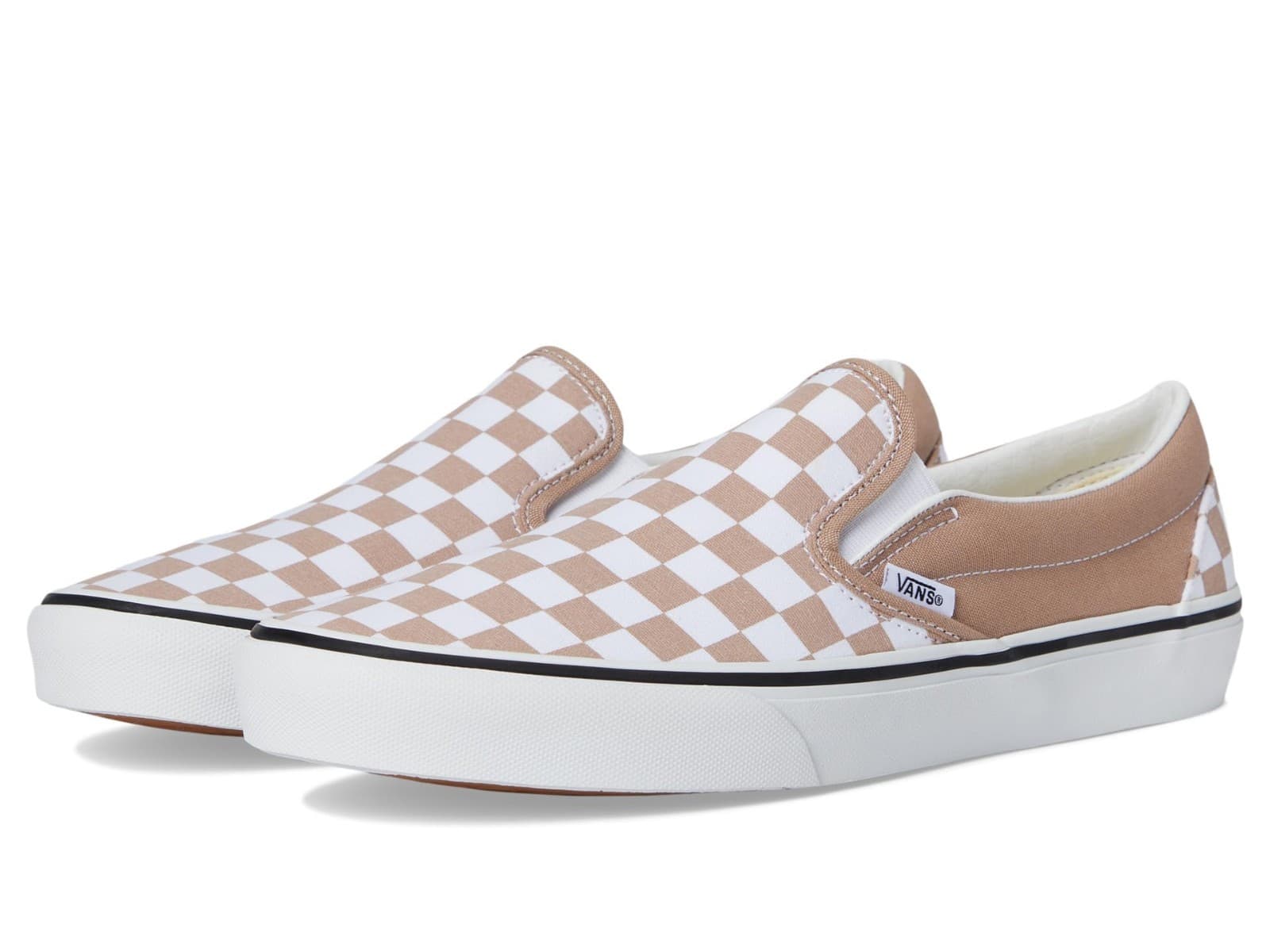 Vans Unisex Classic Slip-On Checkerboard Color Warm Taupe Men's 7, Women's 8.5 - Image 1