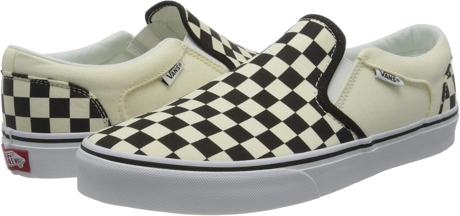 VANS CLASSIC SLIP ON CHECKERBOARD Shoes Sneaker BLACK/ WHITE Men 6 Women 7.5 - Image 1