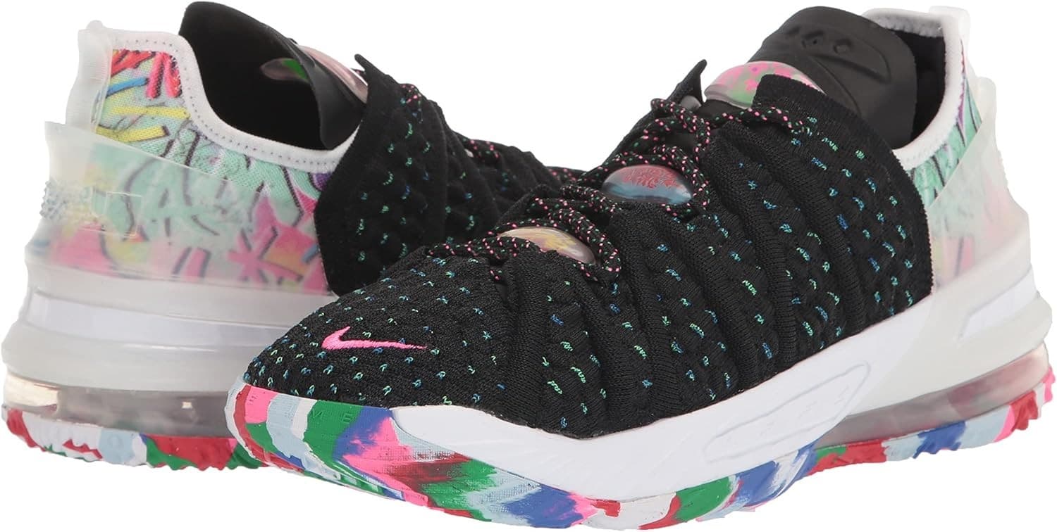 Nike Kids LeBron 18 Low James Gang Multicolor Basketball Shoe CW2760 002 size 7Y - Image 1