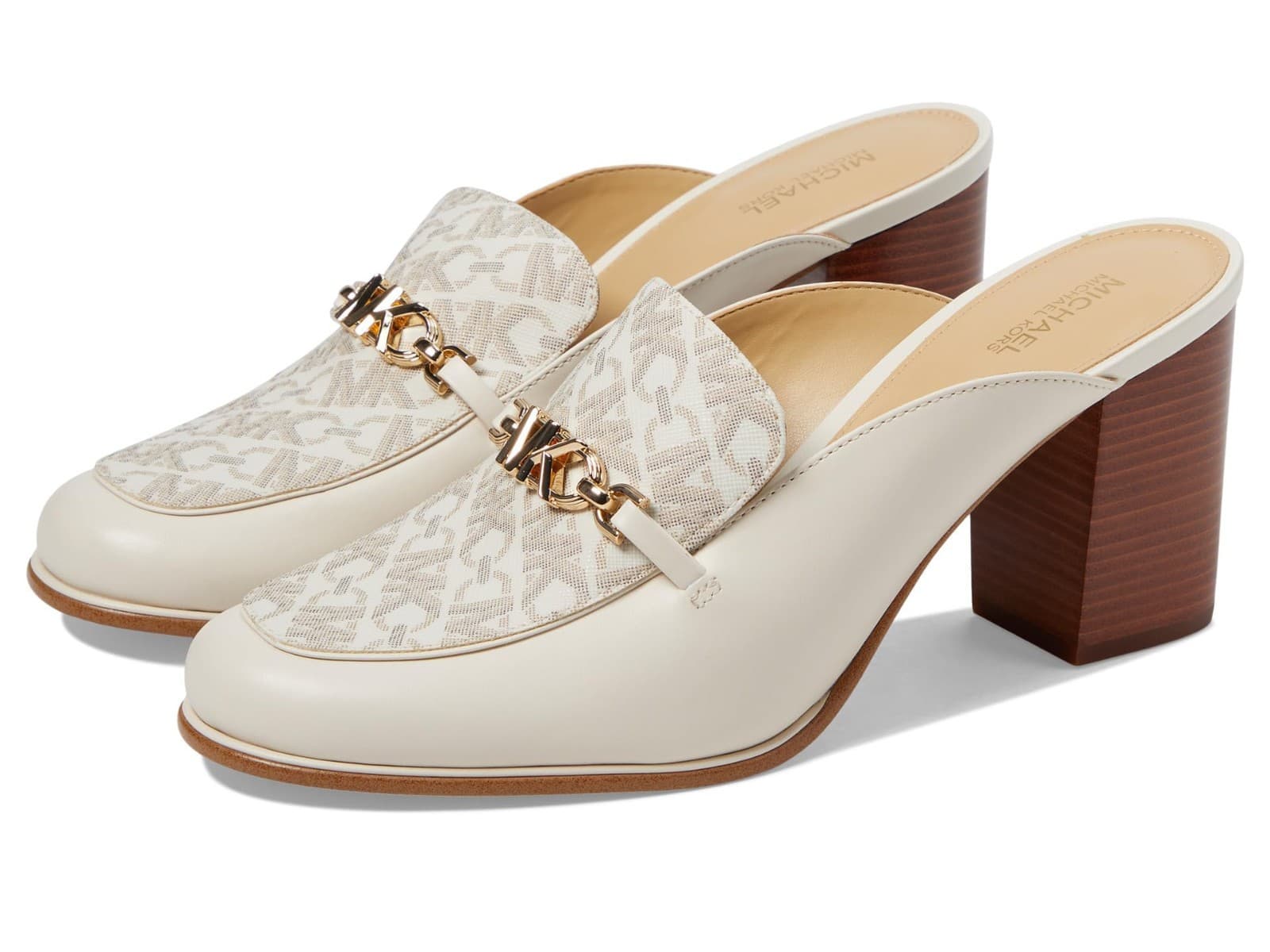 Michael Kors Tiffanie Heeled Mule Slip On Shoes Vanilla Womens Size 7.5 - Image 1