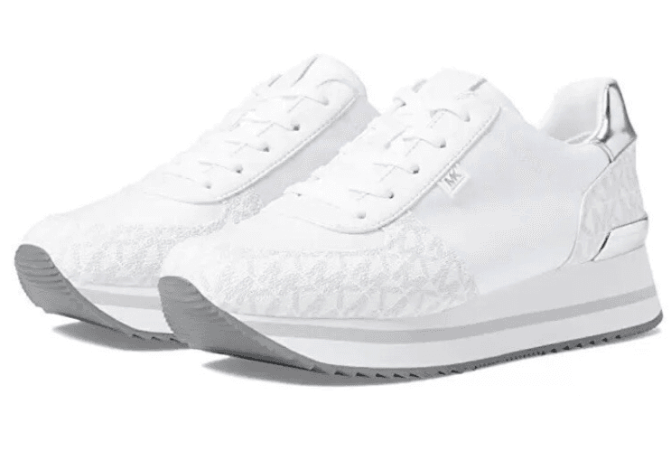 Michael Kors Monique Trainer Lace Up Sneakers MK Bright White Size 10 M - Image 1