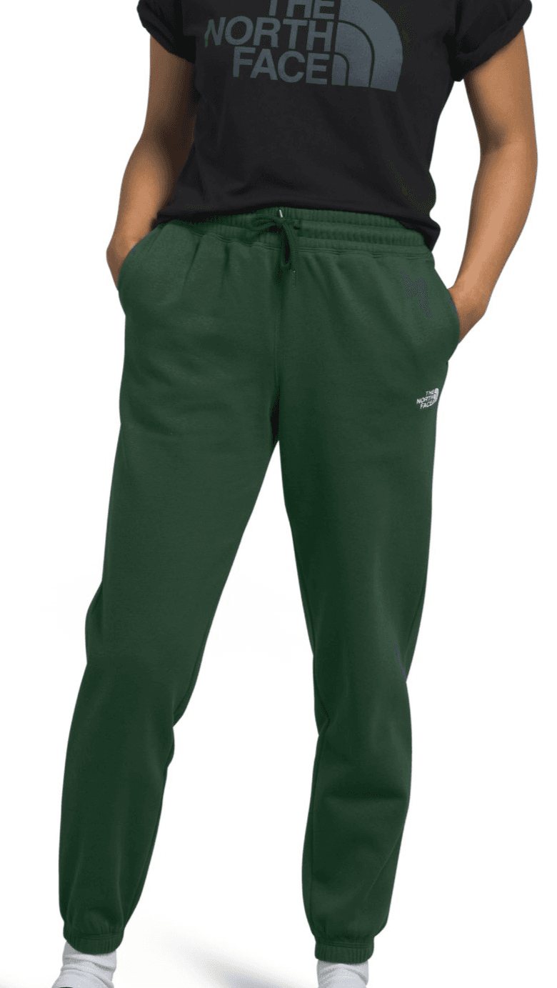 The North Face Womens Half Dome Fleece Sweatpant,Pine Needle/TNF White Small - Image 1