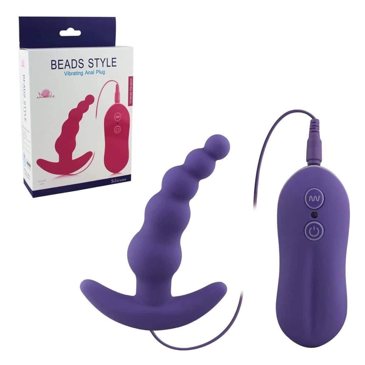 Vibrating Anal Plug Beads Purple Prostate Massager and Anal plug 10 Modes - Image 1