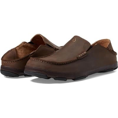 OluKai Men's Moloa Slip-On Shoes Dark Wood/Dark Java - 10128-6348, Size 9 M - Image 1