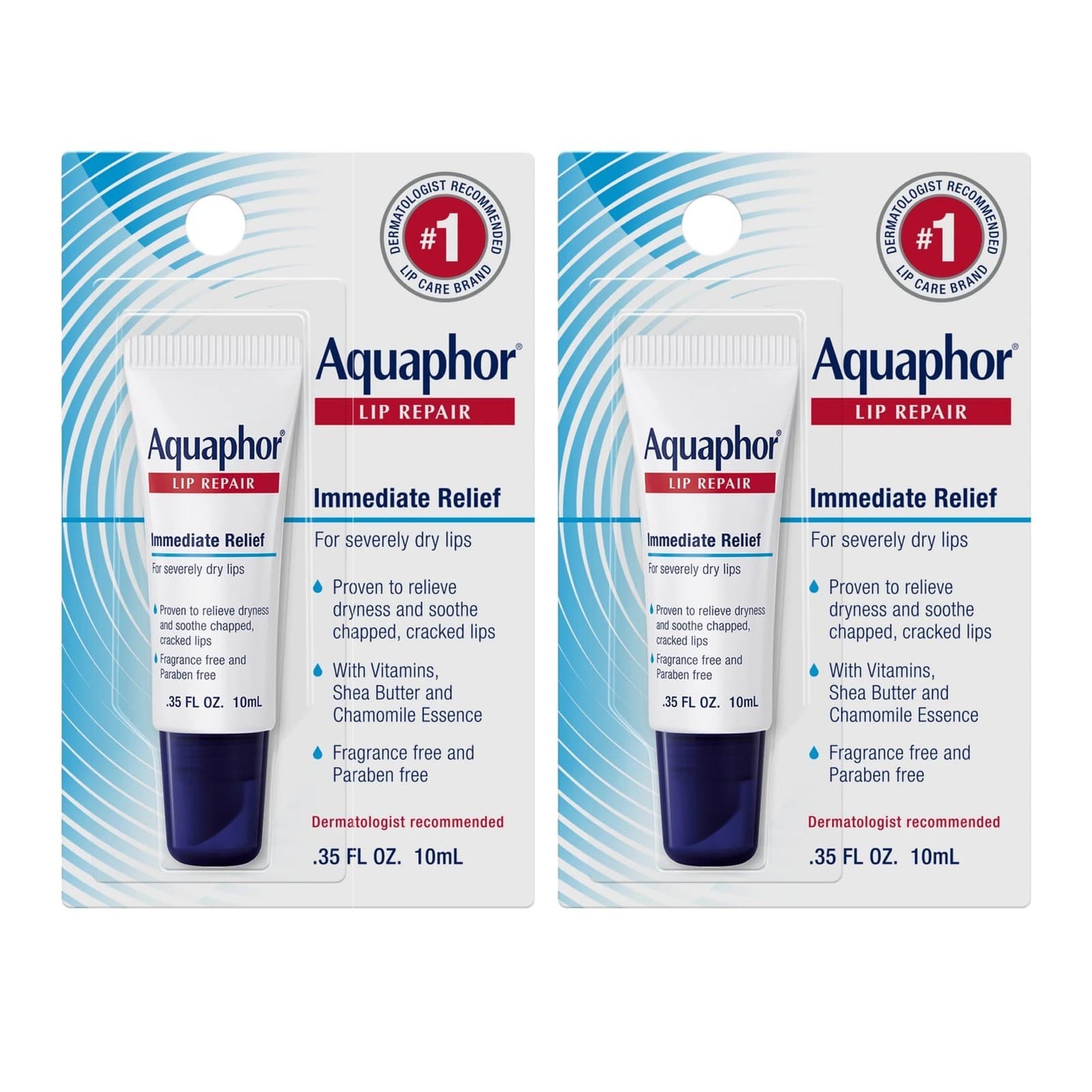 8 Pack Aquaphor LIP Repair Severely Dry Lips Balm Soothe Shea Butter .35 oz/10mL - Image 1