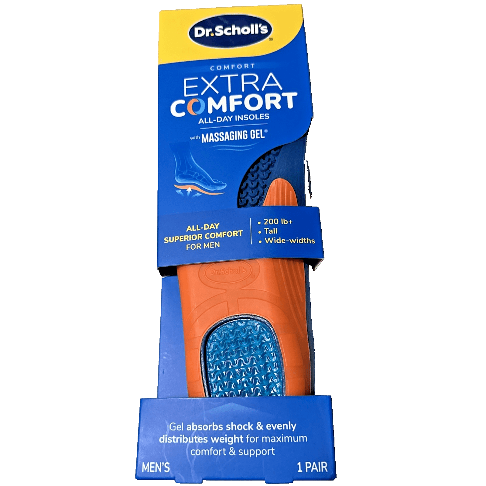 Dr. Scholl's Extra Comfort Support Insoles Men Size 8-14 200lbs+ Wide Trim 2 Fit - Image 1
