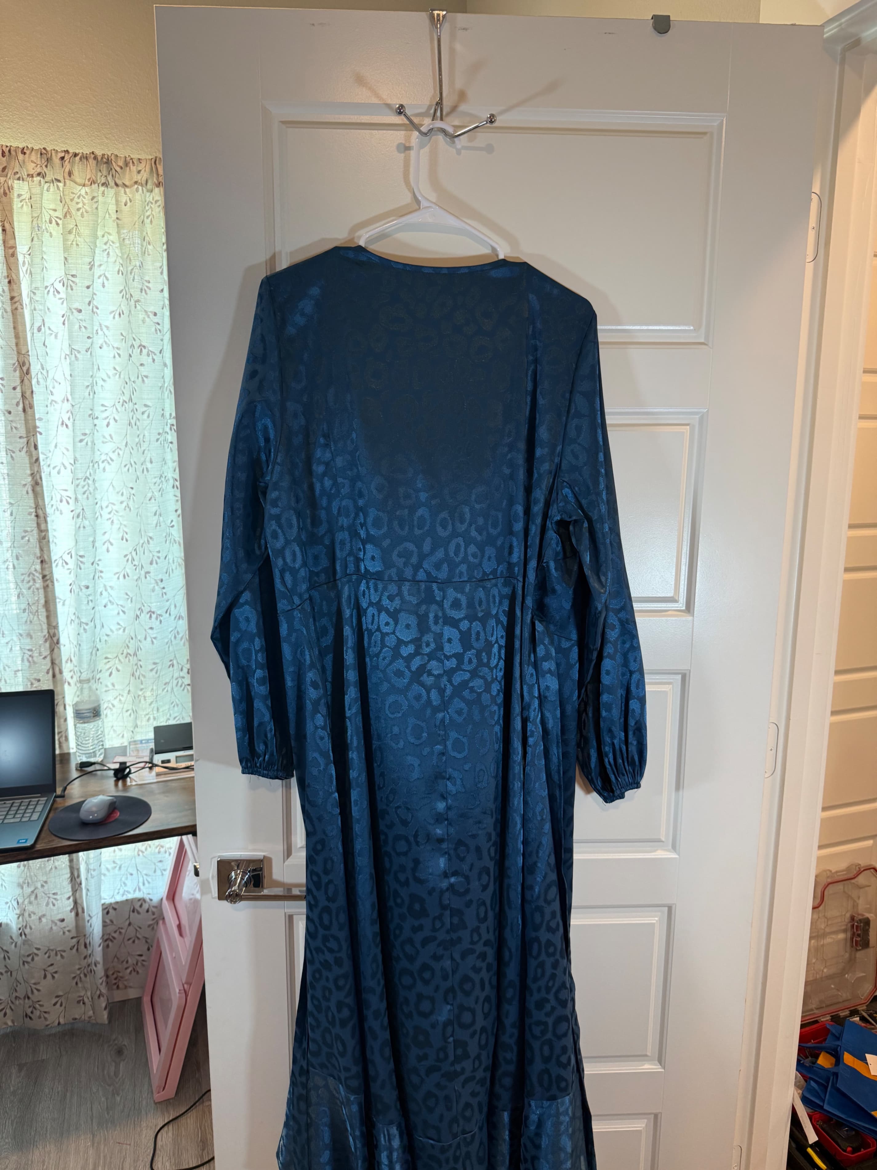 Simplee Plus Blue Leopard Print Dress Size 1XL - Image 1