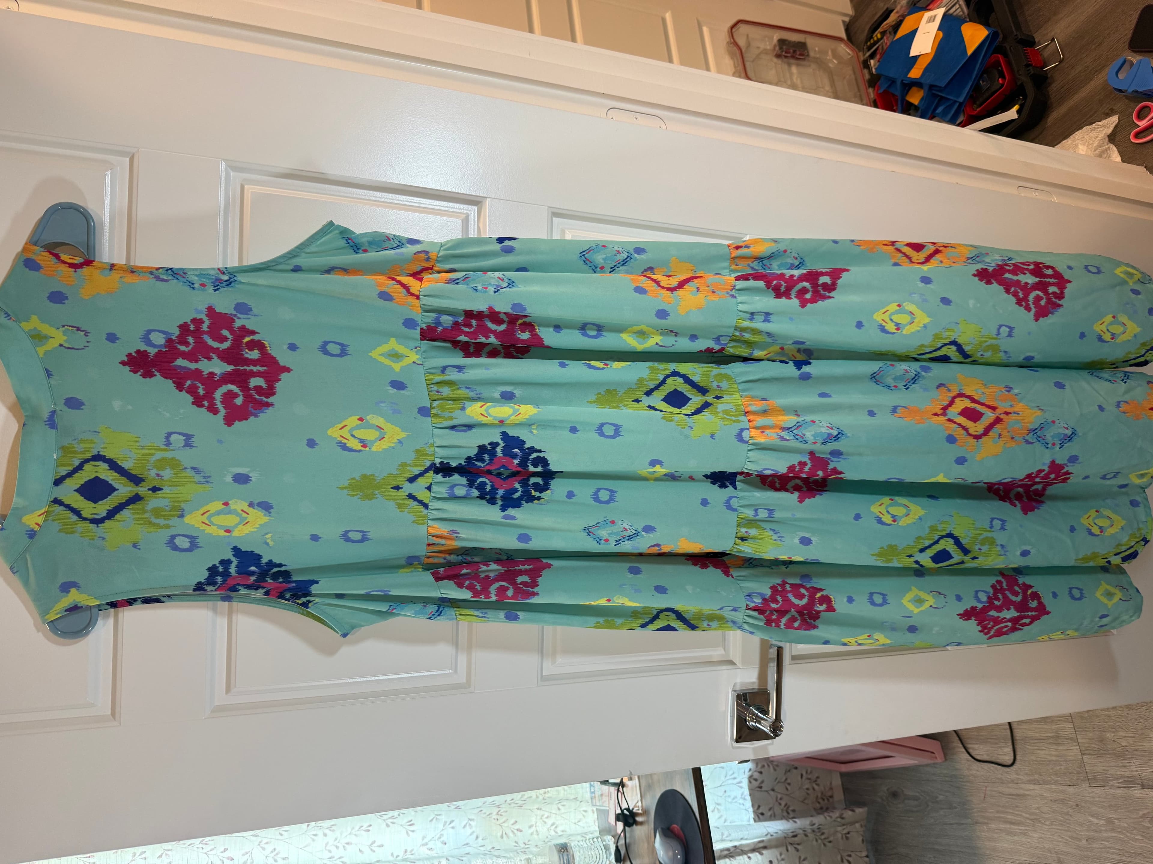 Fairhope XL Sleeveless Maxi Dress Multicolor Pattern - Image 1