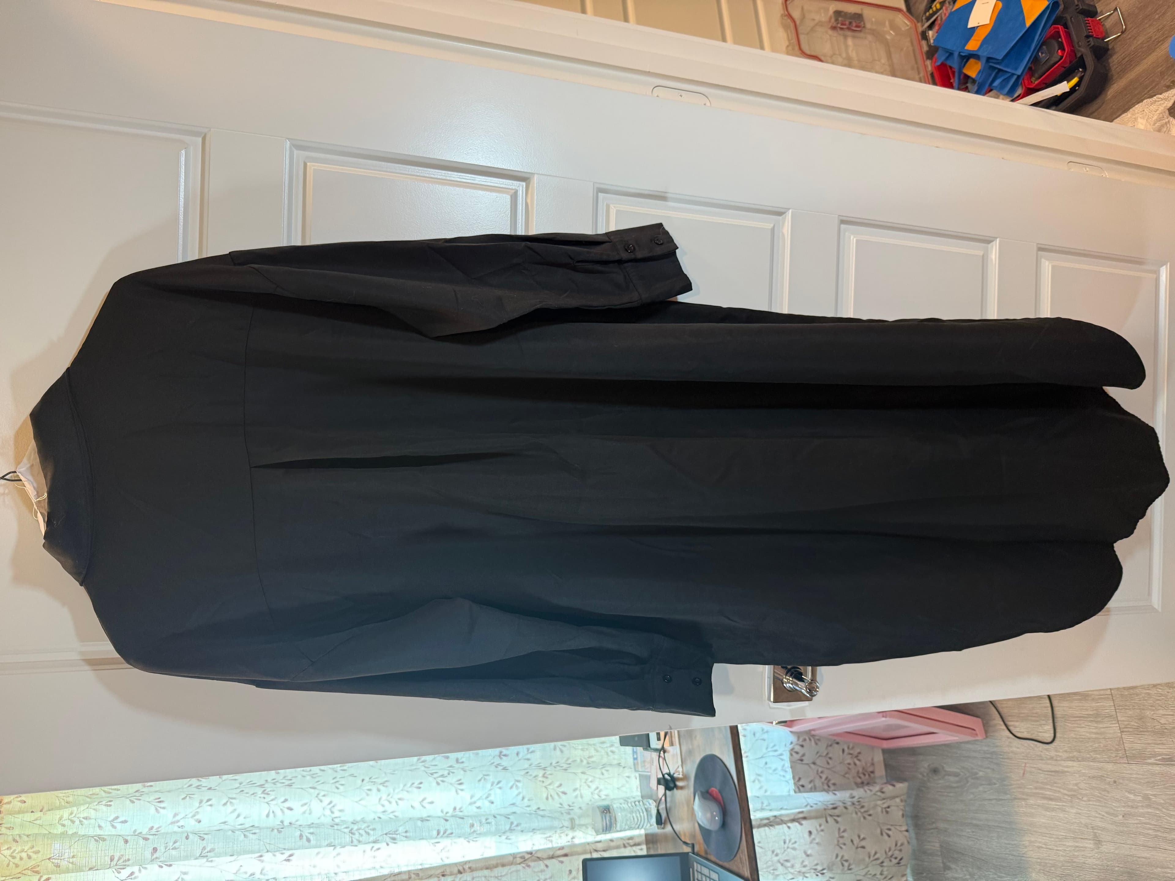 SHEIN Black Long Button-Up Dress - Image 1