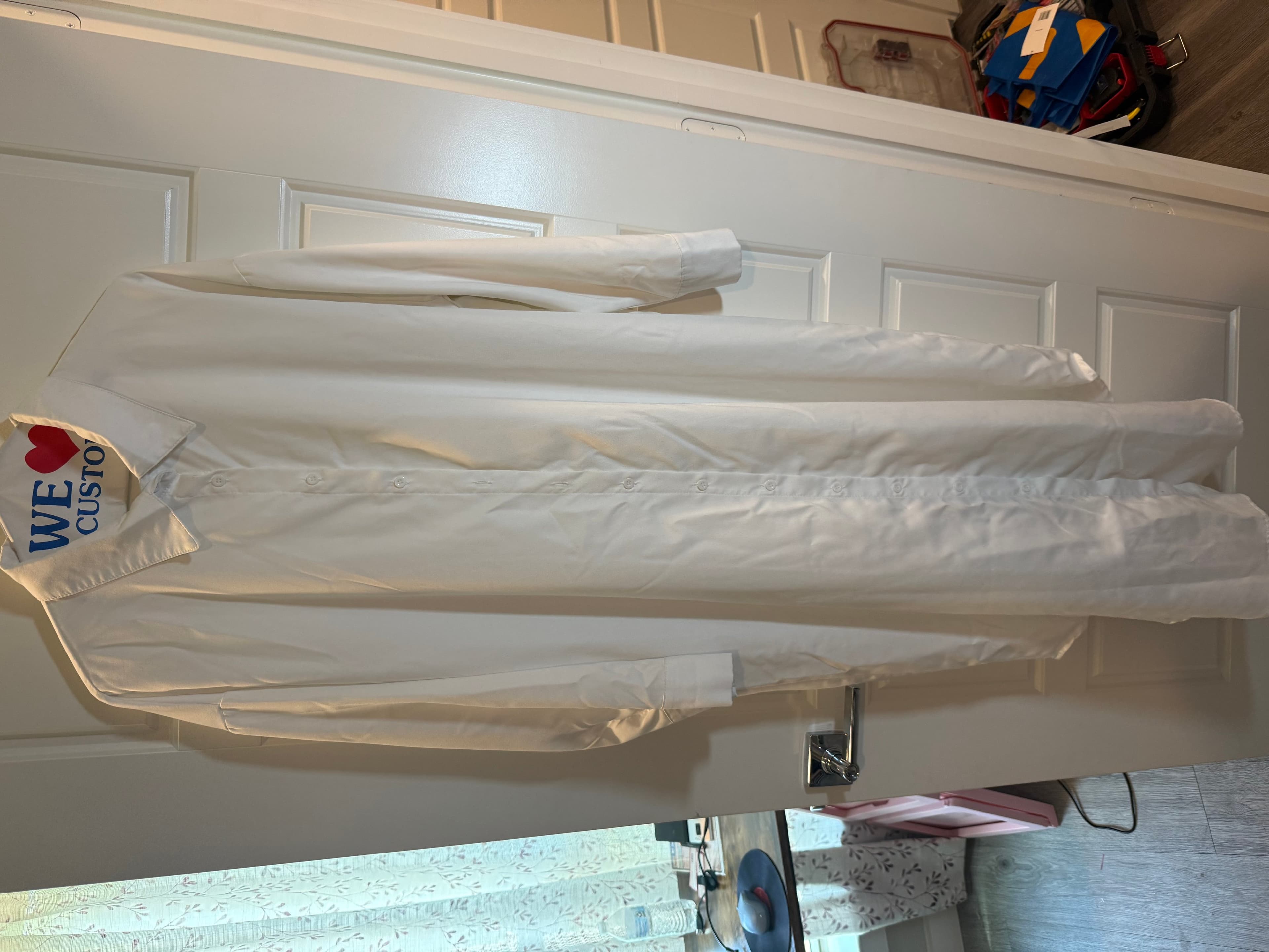 SHEIN White Long Sleeve Button-Up Dress - Image 1