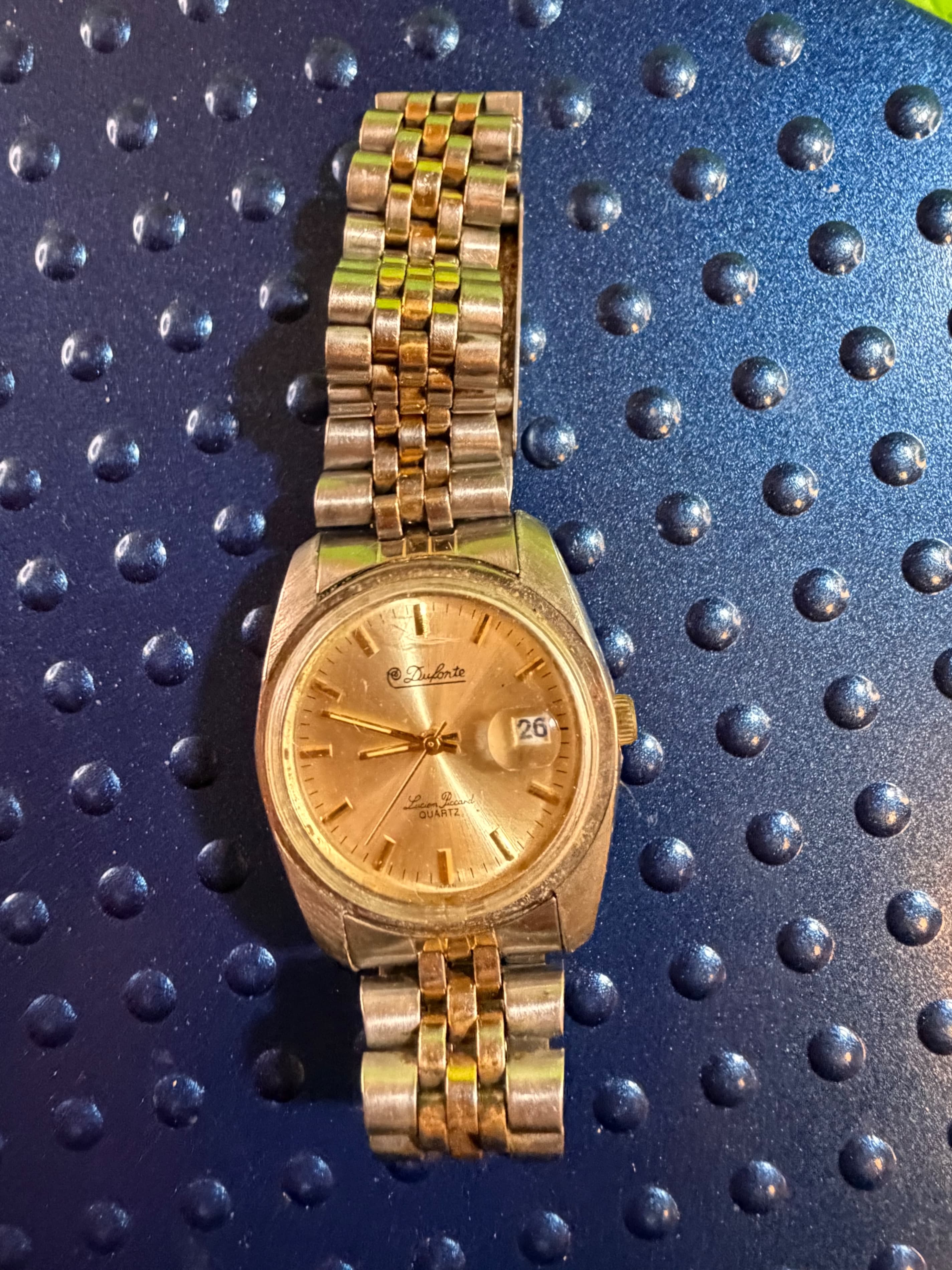 Dufonte Lucien Piccard Quartz Gold-Tone Watch with Date Display